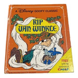 Crest x Disney Goofy Classic Rip Van Winkle Vtg 70s Kids Picture Book Fairy Tale